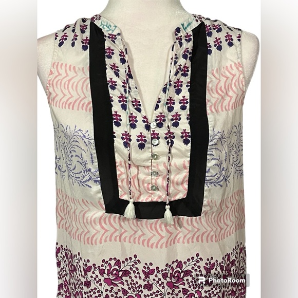Anthropologie Maeve Istmo Tunic Sleeveless Silk Tank Top Belt Not Included Size2 - Picture 5 of 16